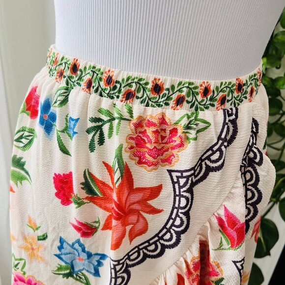 Altar'd State Floral Gypsy Boho Hippie Whimsical Hi Lo Cottagecore Skirt - Large - Picture 3 of 9